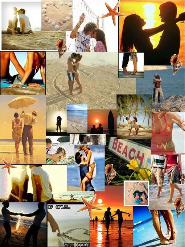 collage of beach