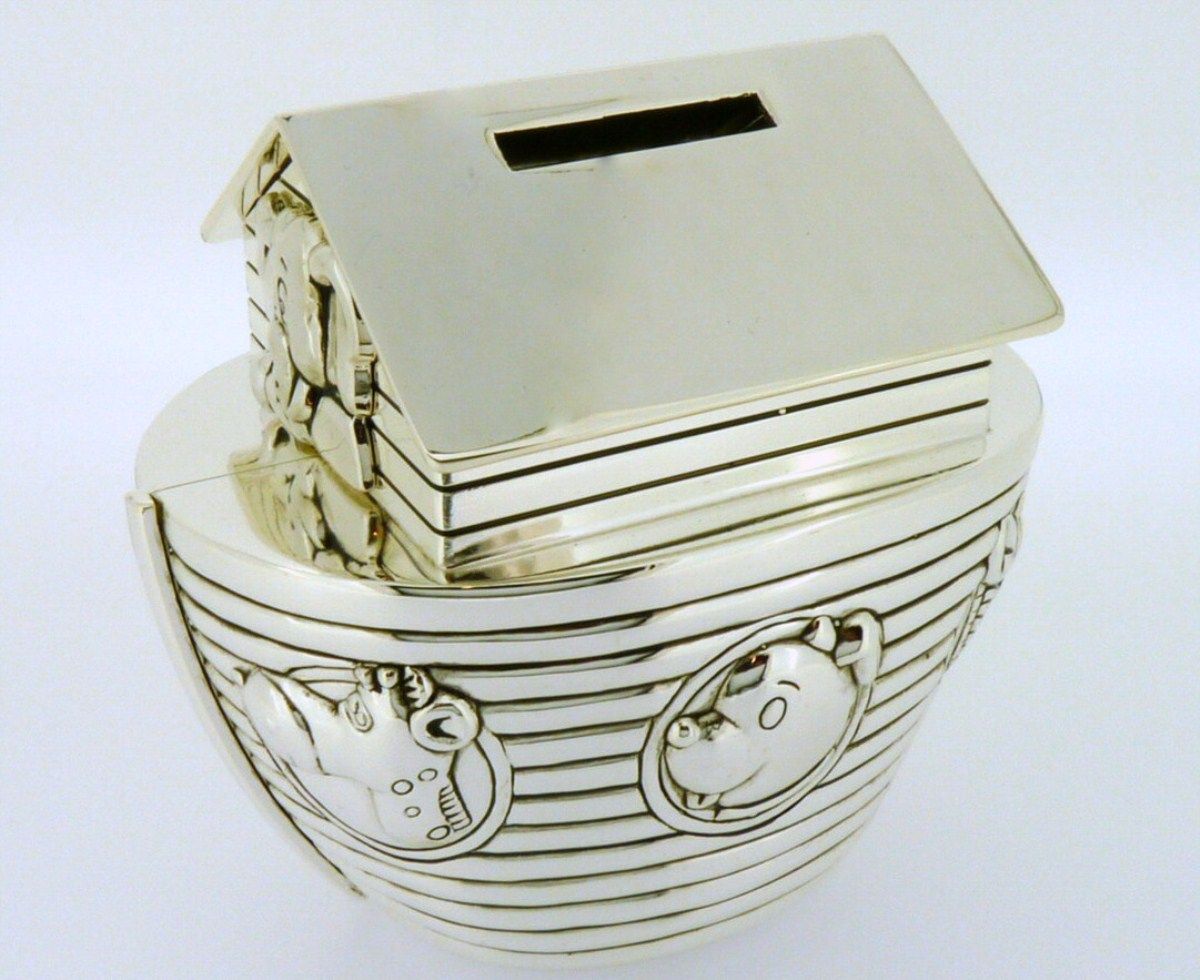 New Silver Plated Money Box New Born Baby Christening Gift Birthday Present eBay