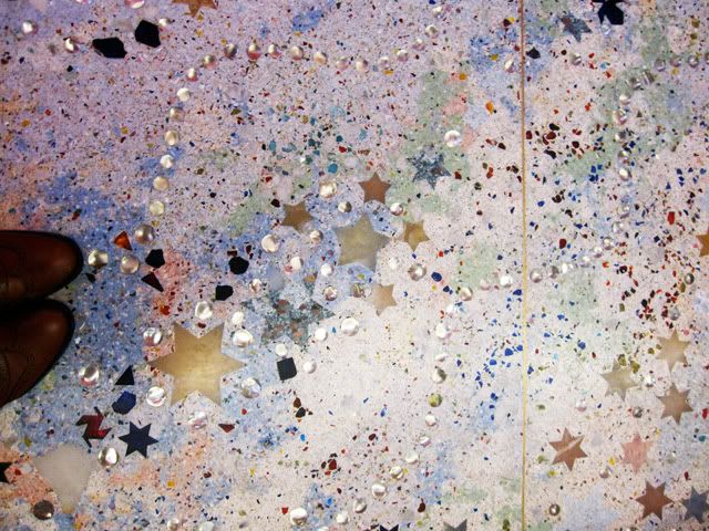 Fashion and Textile Musuem Flooring with stars, glitter, brogues